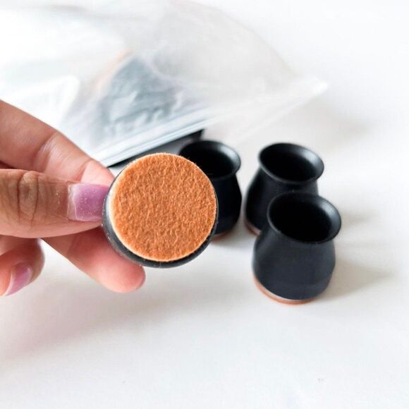 5/$35 Silicone Black Furniture Pads with Felt Pads Floor Protectors Non-Slip - Picture 1 of 3